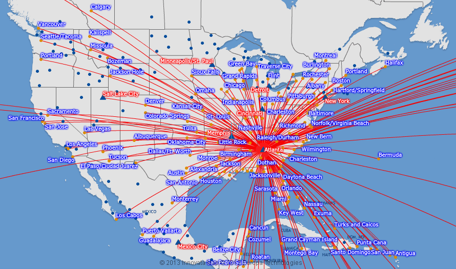 North America Route Map