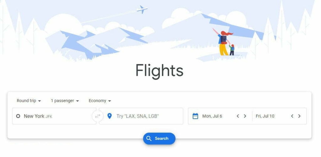 Google Flights to identify cheap airline tickets