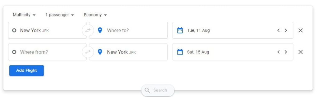 Multi city flights google